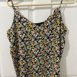 LOFT Floral Camisole in Black and Multicolor